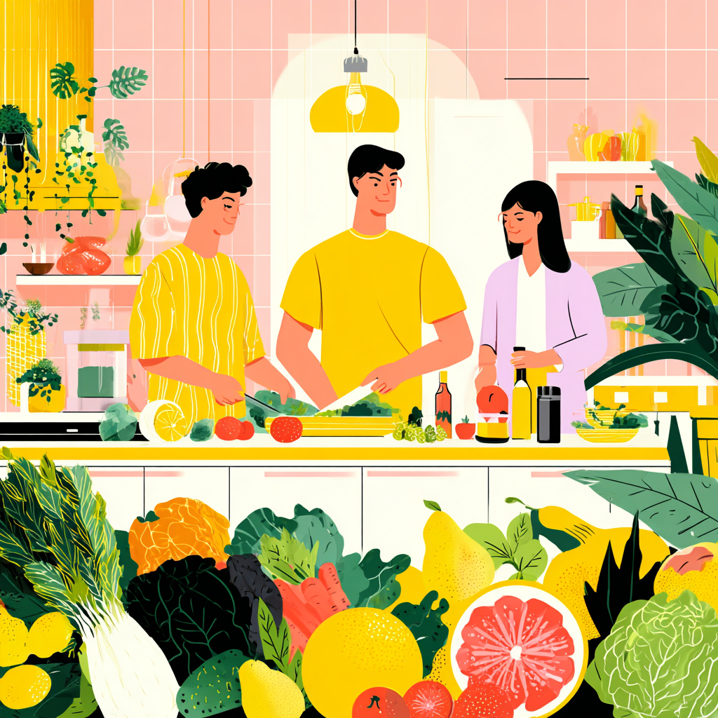 Alimente sănătoase și colorate pe o masă